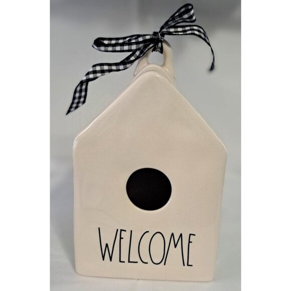 Rae Dunn Artisan Collection by Magenta Ceramic Birdhouse "Welcome" New - Picture 1 of 7